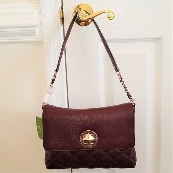 Kate Spade Gold Coast Eggplant Leather Handbag NWT